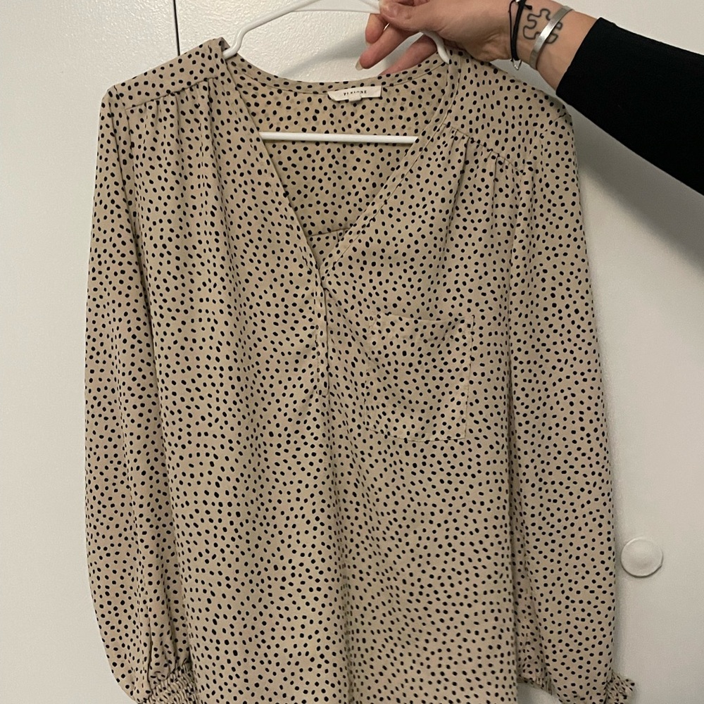 Polka Dot Blouse - Cream and Black